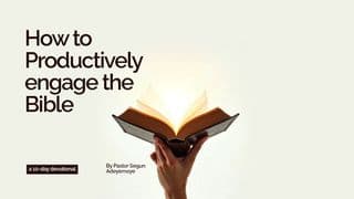 How to Productively Engage the Bible